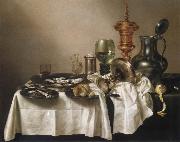 Willem Claesz Heda Style life with gilded cup painting